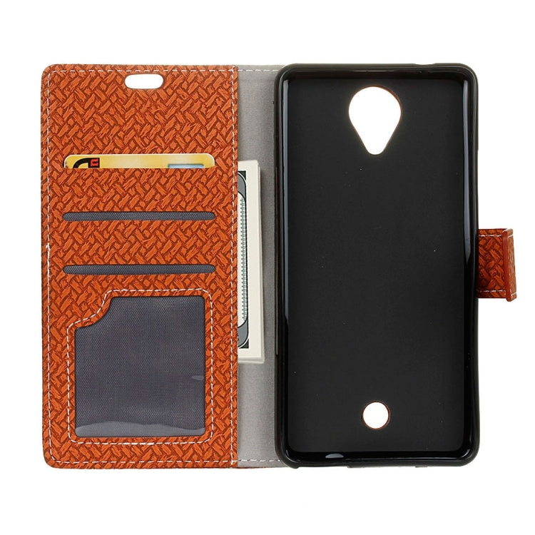 For Wiko U Feel Weaving Texture Horizontal Flip PU Leather Case with Holder & Card Slots & Wallet & Photo Frame