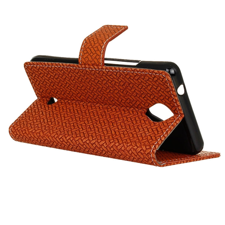 For Wiko U Feel Weaving Texture Horizontal Flip PU Leather Case with Holder & Card Slots & Wallet & Photo Frame