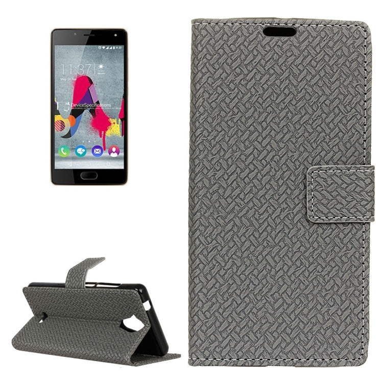 For Wiko U Feel Lite Weaving Texture Horizontal Flip PU Leather Case with Holder & Card Slots & Wallet & Photo Frame