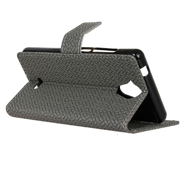 For Wiko U Feel Lite Weaving Texture Horizontal Flip PU Leather Case with Holder & Card Slots & Wallet & Photo Frame