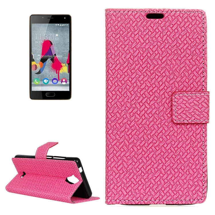 For Wiko U Feel Lite Weaving Texture Horizontal Flip PU Leather Case with Holder & Card Slots & Wallet & Photo Frame