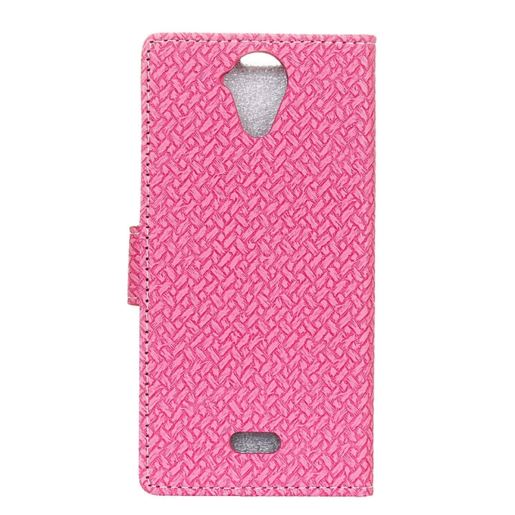 For Wiko U Feel Lite Weaving Texture Horizontal Flip PU Leather Case with Holder & Card Slots & Wallet & Photo Frame