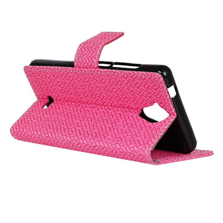 For Wiko U Feel Lite Weaving Texture Horizontal Flip PU Leather Case with Holder & Card Slots & Wallet & Photo Frame