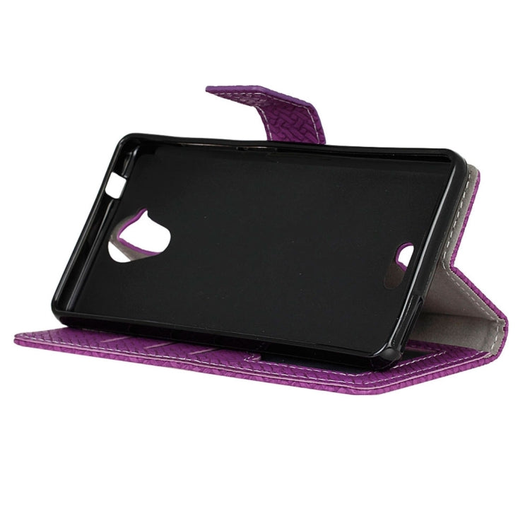 For Wiko U Feel Lite Weaving Texture Horizontal Flip PU Leather Case with Holder & Card Slots & Wallet & Photo Frame