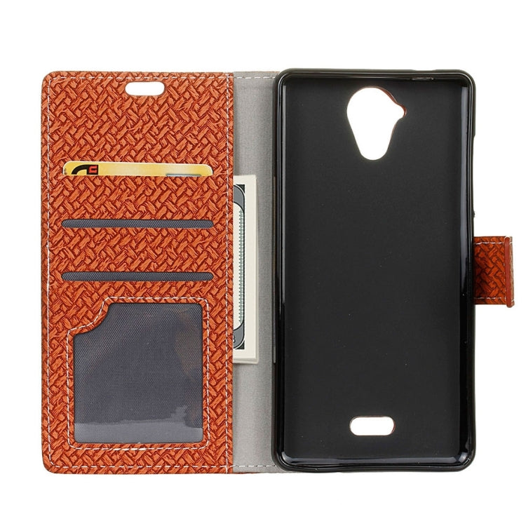 For Wiko U Feel Lite Weaving Texture Horizontal Flip PU Leather Case with Holder & Card Slots & Wallet & Photo Frame