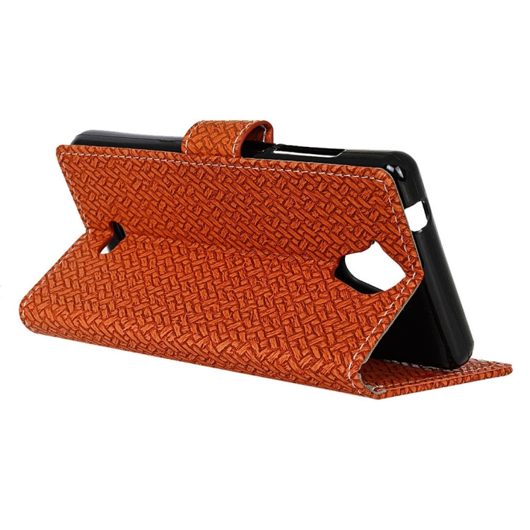 For Wiko U Feel Lite Weaving Texture Horizontal Flip PU Leather Case with Holder & Card Slots & Wallet & Photo Frame