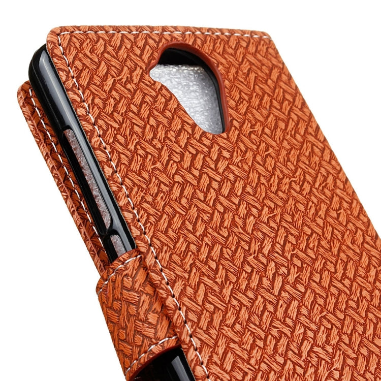 For Wiko U Feel Lite Weaving Texture Horizontal Flip PU Leather Case with Holder & Card Slots & Wallet & Photo Frame