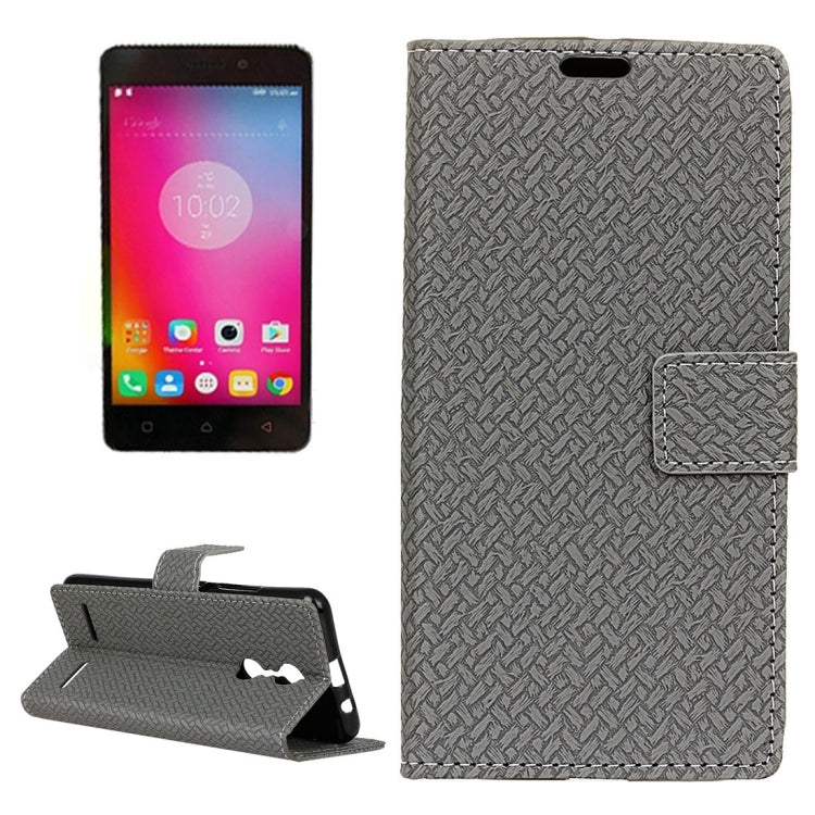 For Lenovo K6 / K6 Power Weaving Texture Horizontal Flip PU Leather Case with Holder & Card Slots & Wallet & Photo Frame