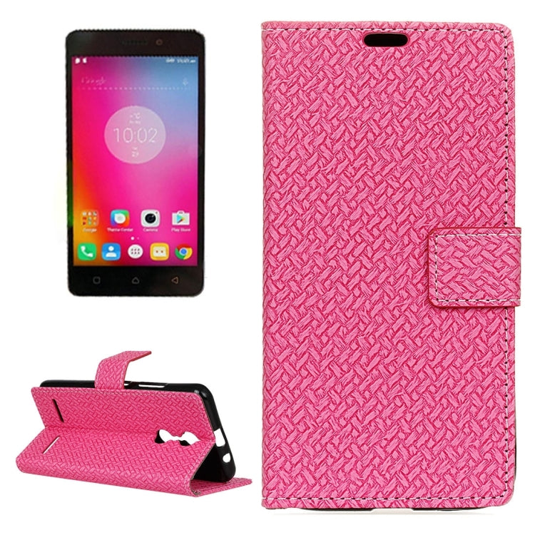 For Lenovo K6 / K6 Power Weaving Texture Horizontal Flip PU Leather Case with Holder & Card Slots & Wallet & Photo Frame