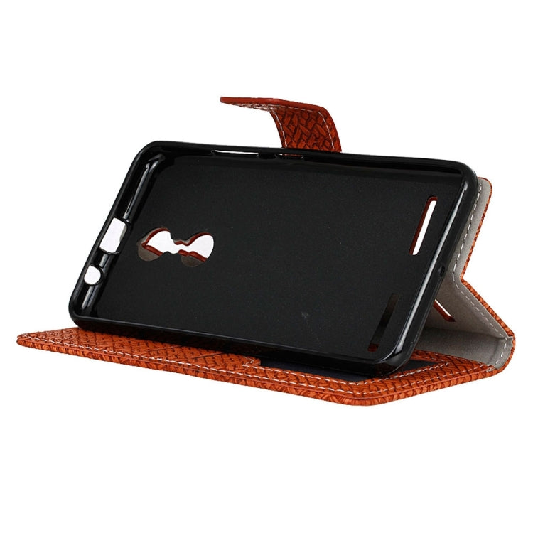 For Lenovo K6 / K6 Power Weaving Texture Horizontal Flip PU Leather Case with Holder & Card Slots & Wallet & Photo Frame