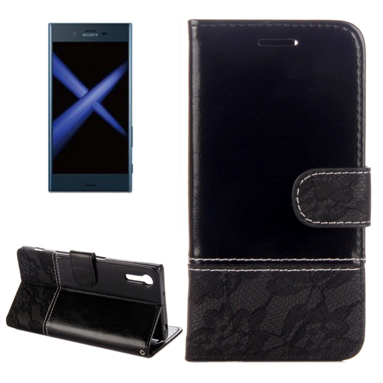 For Sony Xperia XZ & XZS Lace Stitching Leather Case with Card Slots & Holder & Wallet