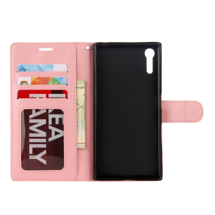 For Sony Xperia XZ & XZS Lace Stitching Leather Case with Card Slots & Holder & Wallet