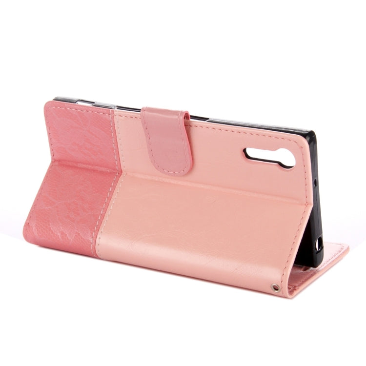 For Sony Xperia XZ & XZS Lace Stitching Leather Case with Card Slots & Holder & Wallet