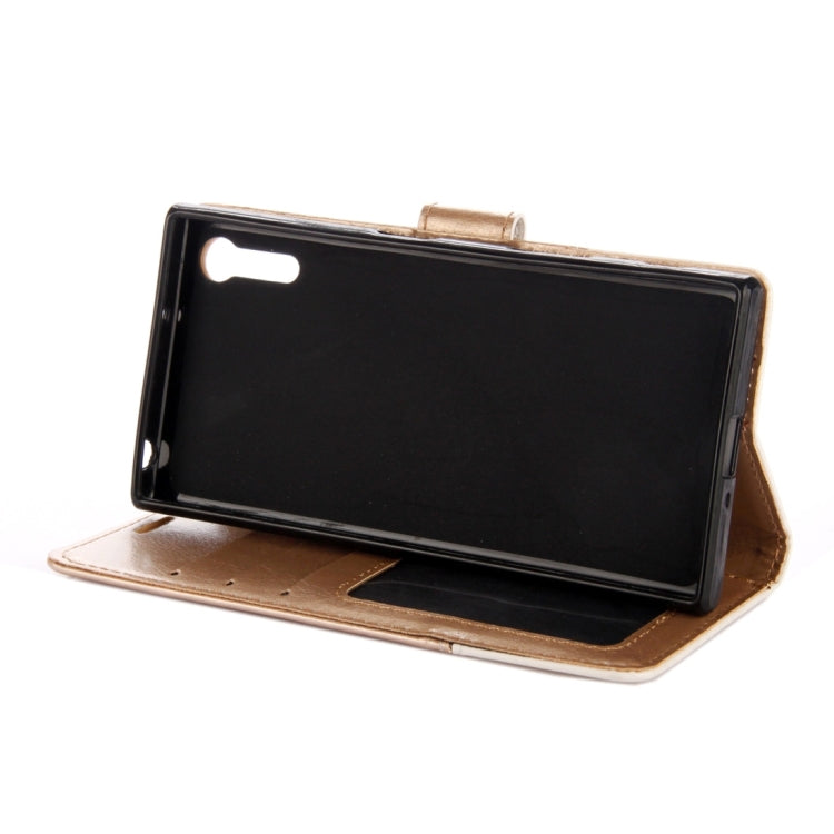 For Sony Xperia XZ & XZS Lace Stitching Leather Case with Card Slots & Holder & Wallet