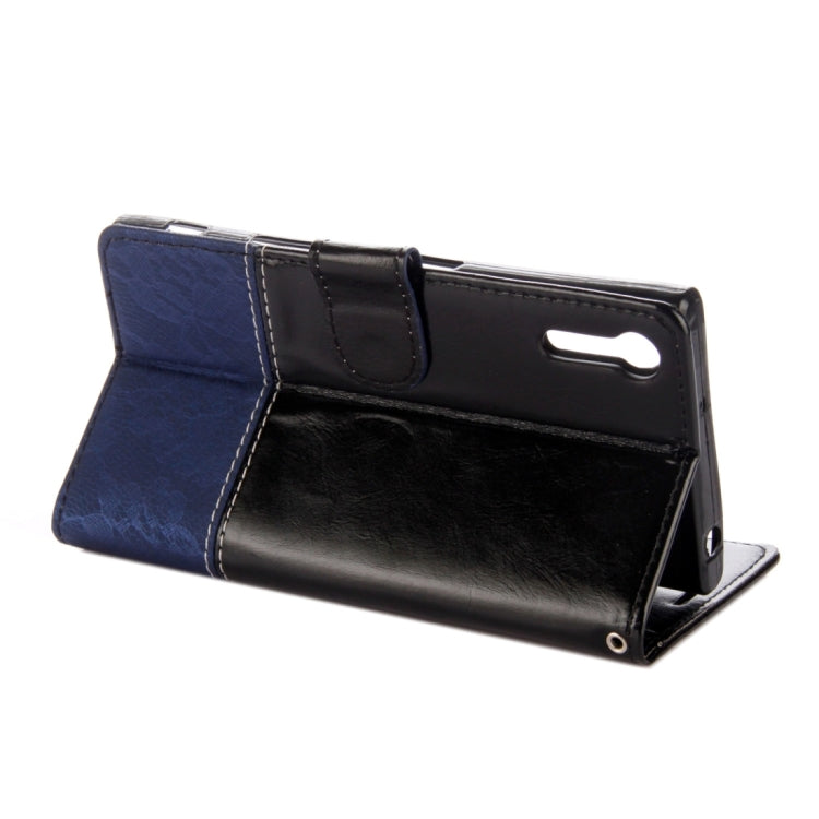 For Sony Xperia XZ & XZS Lace Stitching Leather Case with Card Slots & Holder & Wallet
