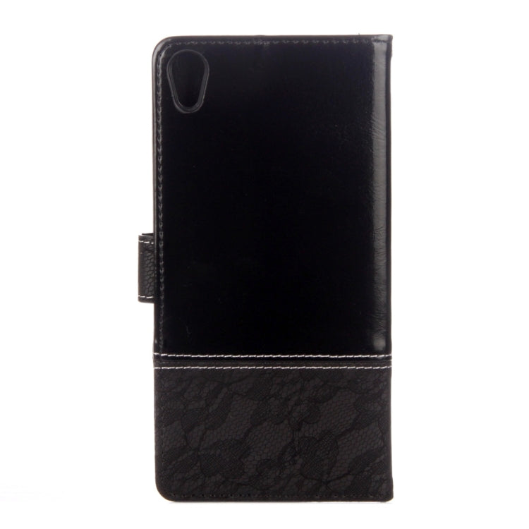 For Sony Xperia XA1 Ultra Lace Stitching Leather Case with Card Slots & Holder & Wallet