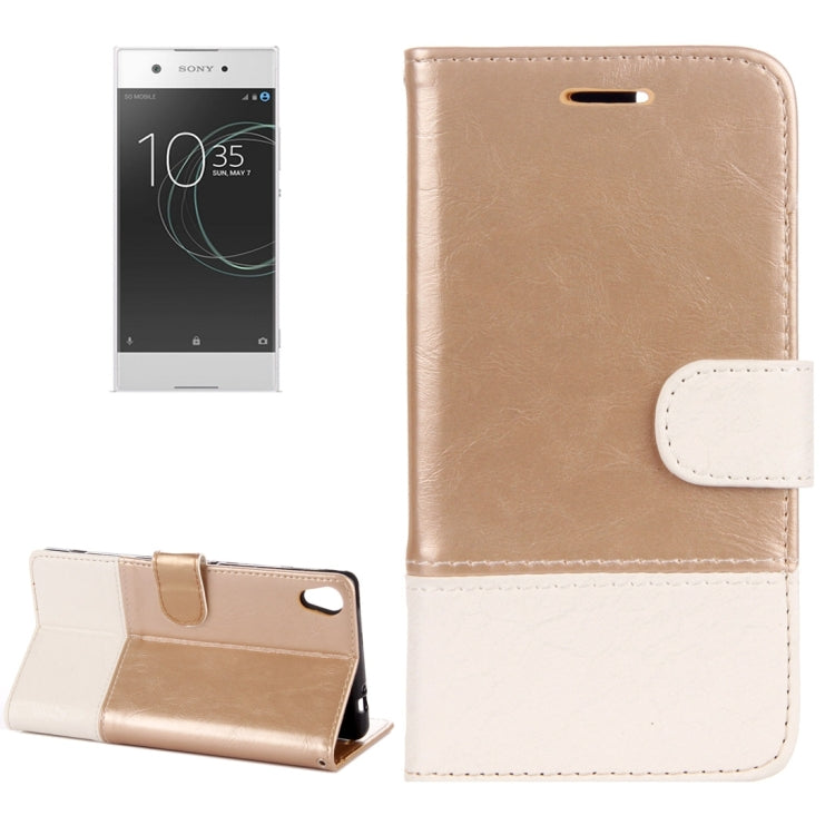 For Sony Xperia XA1 Ultra Lace Stitching Leather Case with Card Slots & Holder & Wallet