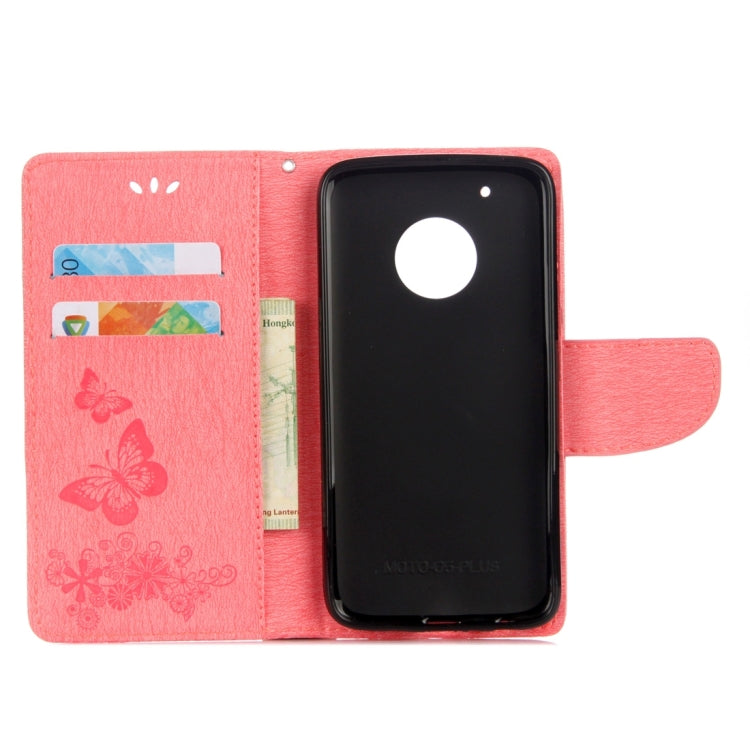 For Motorola Moto G5 Plus Pressed Flowers Butterfly Pattern Horizontal Flip Leather Case with Holder & Card Slots & Wallet