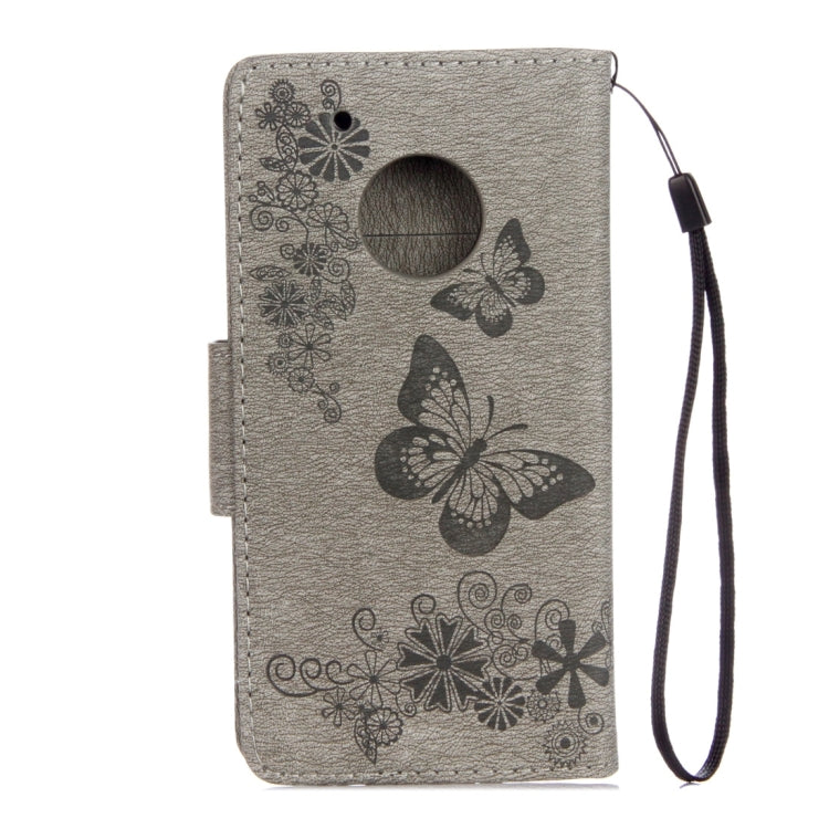 For Motorola Moto G5 Plus Pressed Flowers Butterfly Pattern Horizontal Flip Leather Case with Holder & Card Slots & Wallet