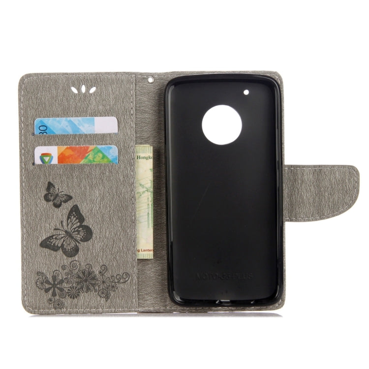 For Motorola Moto G5 Plus Pressed Flowers Butterfly Pattern Horizontal Flip Leather Case with Holder & Card Slots & Wallet