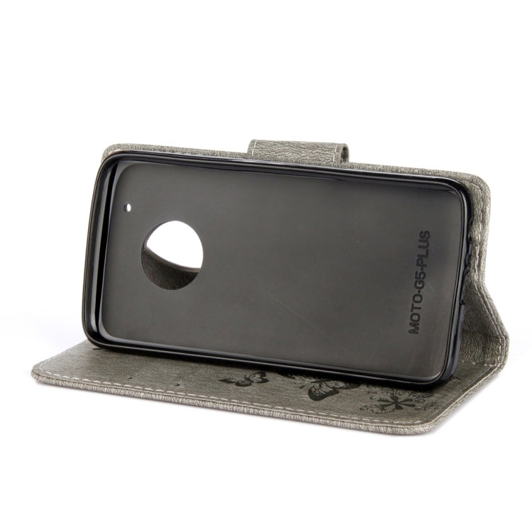 For Motorola Moto G5 Plus Pressed Flowers Butterfly Pattern Horizontal Flip Leather Case with Holder & Card Slots & Wallet