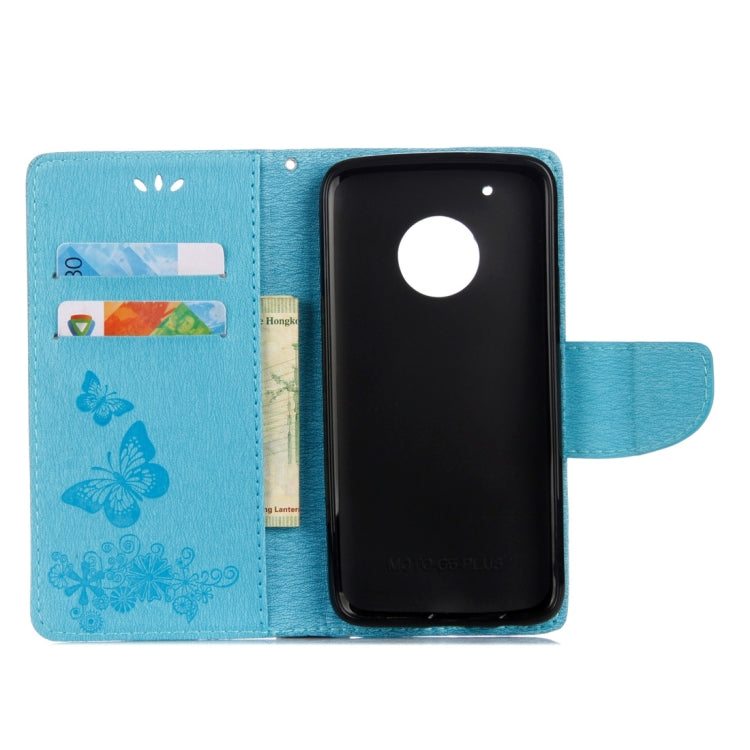 For Motorola Moto G5 Plus Pressed Flowers Butterfly Pattern Horizontal Flip Leather Case with Holder & Card Slots & Wallet