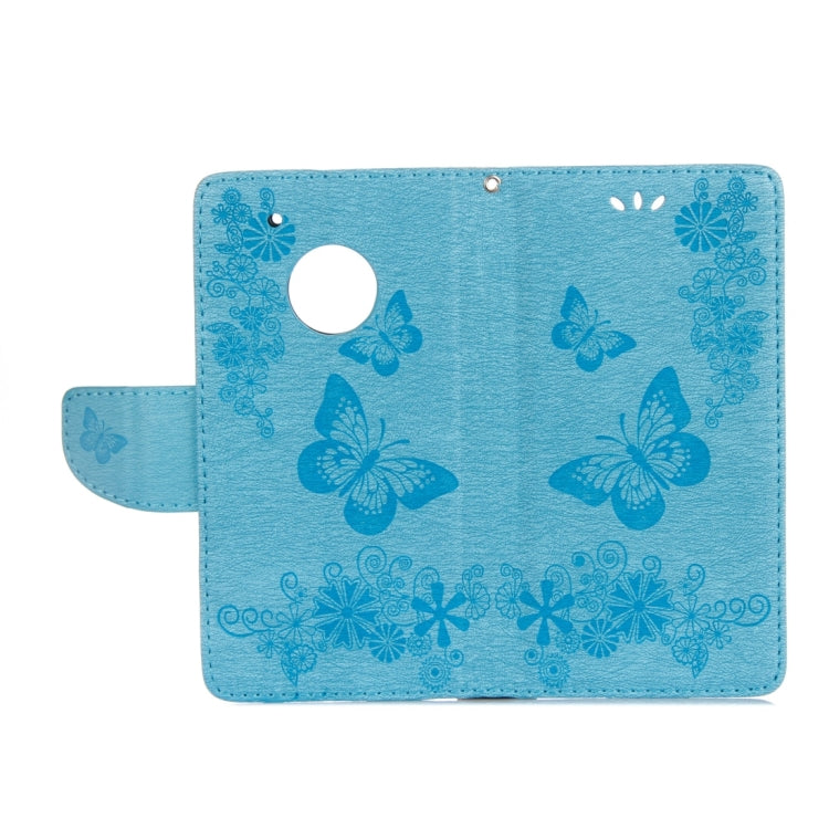 For Motorola Moto G5 Plus Pressed Flowers Butterfly Pattern Horizontal Flip Leather Case with Holder & Card Slots & Wallet