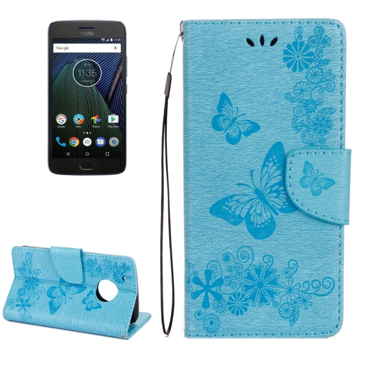 For Motorola Moto G5 Plus Pressed Flowers Butterfly Pattern Horizontal Flip Leather Case with Holder & Card Slots & Wallet