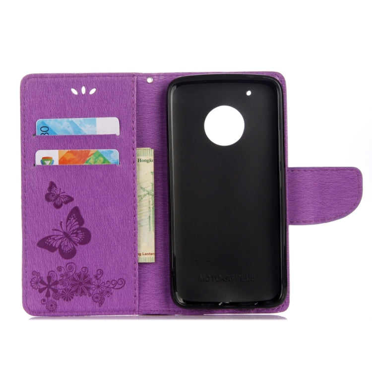 For Motorola Moto G5 Plus Pressed Flowers Butterfly Pattern Horizontal Flip Leather Case with Holder & Card Slots & Wallet