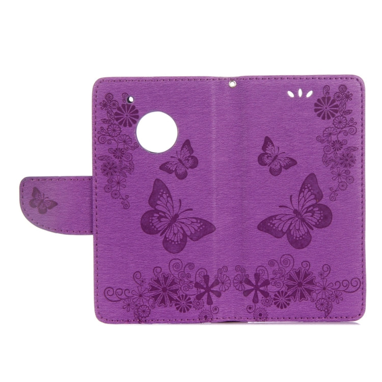 For Motorola Moto G5 Plus Pressed Flowers Butterfly Pattern Horizontal Flip Leather Case with Holder & Card Slots & Wallet
