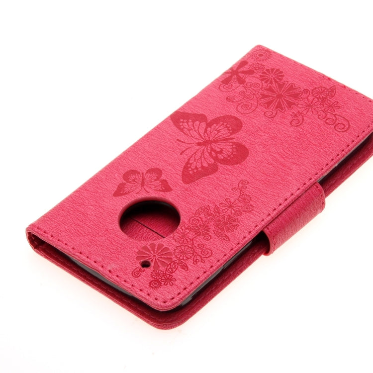 For Motorola Moto G5 Plus Pressed Flowers Butterfly Pattern Horizontal Flip Leather Case with Holder & Card Slots & Wallet