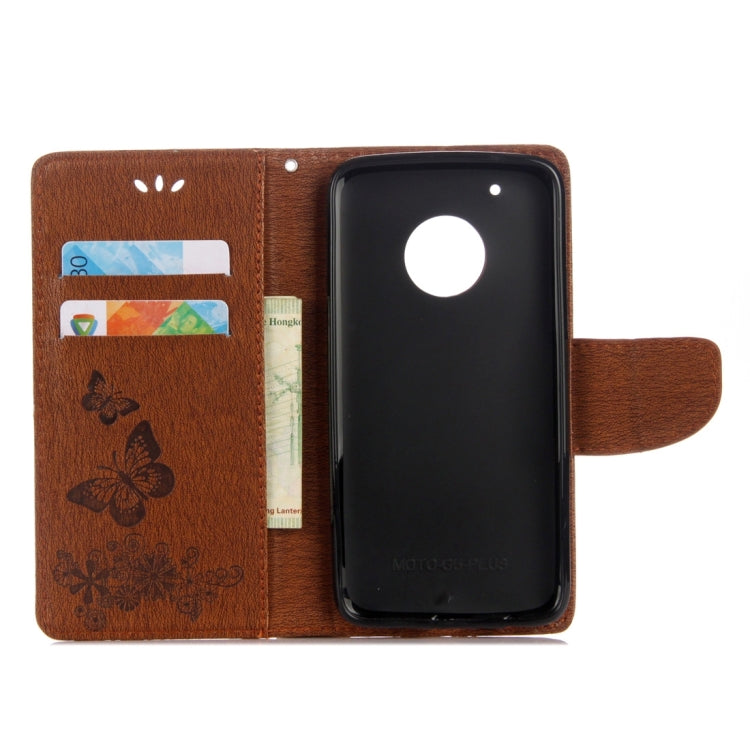 For Motorola Moto G5 Plus Pressed Flowers Butterfly Pattern Horizontal Flip Leather Case with Holder & Card Slots & Wallet