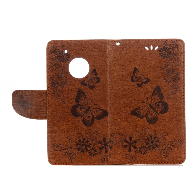 For Motorola Moto G5 Plus Pressed Flowers Butterfly Pattern Horizontal Flip Leather Case with Holder & Card Slots & Wallet