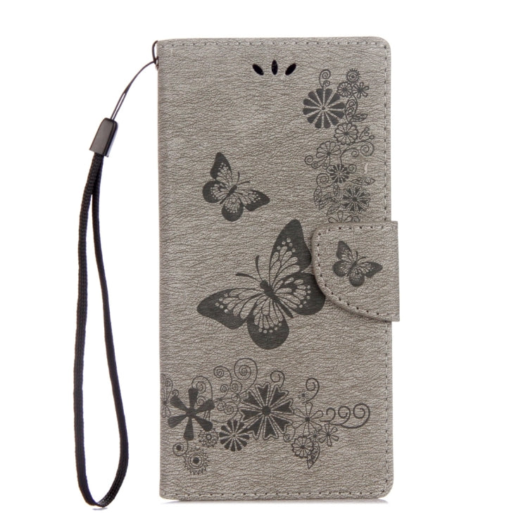 For Sony Xperia XA1 Pressed Flowers Butterfly Pattern Horizontal Flip Leather Case with Holder & Card Slots & Wallet