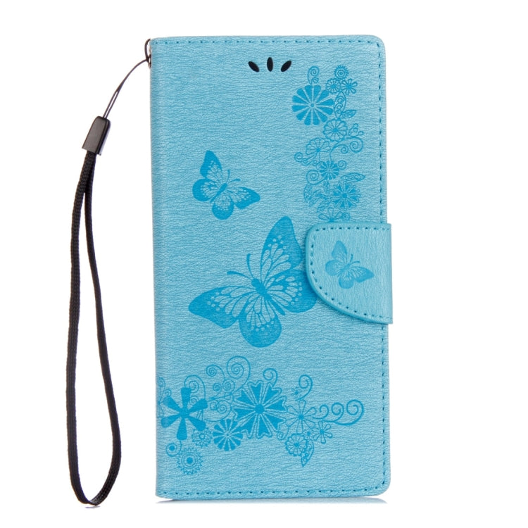 For Sony Xperia XA1 Pressed Flowers Butterfly Pattern Horizontal Flip Leather Case with Holder & Card Slots & Wallet