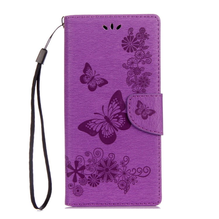 For Sony Xperia XA1 Pressed Flowers Butterfly Pattern Horizontal Flip Leather Case with Holder & Card Slots & Wallet