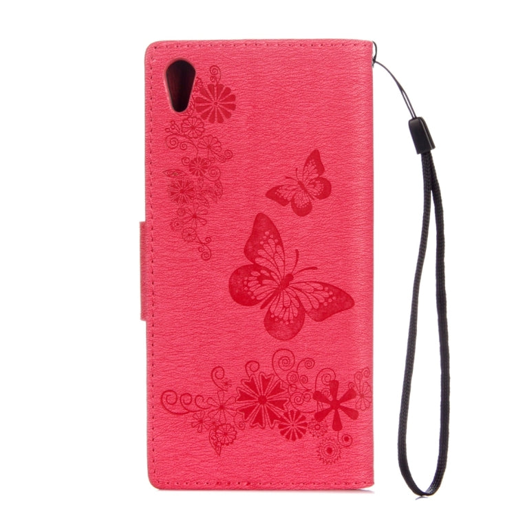 For Sony Xperia XA1 Pressed Flowers Butterfly Pattern Horizontal Flip Leather Case with Holder & Card Slots & Wallet