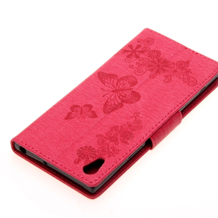 For Sony Xperia XA1 Pressed Flowers Butterfly Pattern Horizontal Flip Leather Case with Holder & Card Slots & Wallet