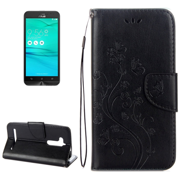 For ASUS Zenfone Go ZB500KL Pressed Flowers Pattern Horizontal Flip Leather Case with Holder & Card Slots & Wallet