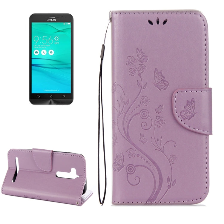 For ASUS Zenfone Go ZB500KL Pressed Flowers Pattern Horizontal Flip Leather Case with Holder & Card Slots & Wallet