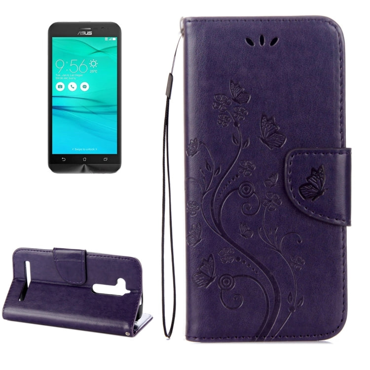 For ASUS Zenfone Go ZB500KL Pressed Flowers Pattern Horizontal Flip Leather Case with Holder & Card Slots & Wallet