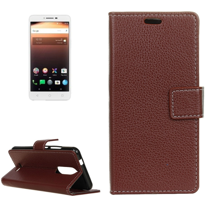For Alcatel A3 XL Litchi Texture Horizontal Flip Leather Case with Holder & Card Slots & Wallet