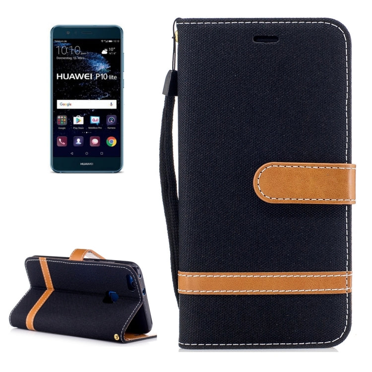 For Huawei  P10 Lite Denim Texture Leather Case with Holder & Card Slots & Wallet & Lanyard