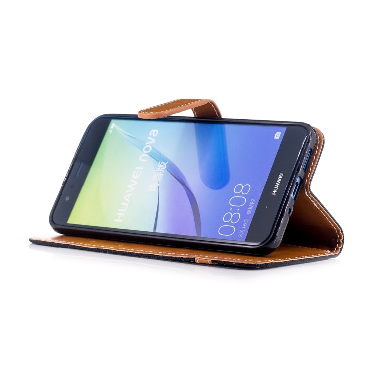 For Huawei  P10 Lite Denim Texture Leather Case with Holder & Card Slots & Wallet & Lanyard