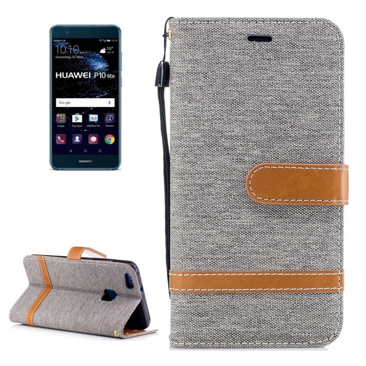 For Huawei  P10 Lite Denim Texture Leather Case with Holder & Card Slots & Wallet & Lanyard