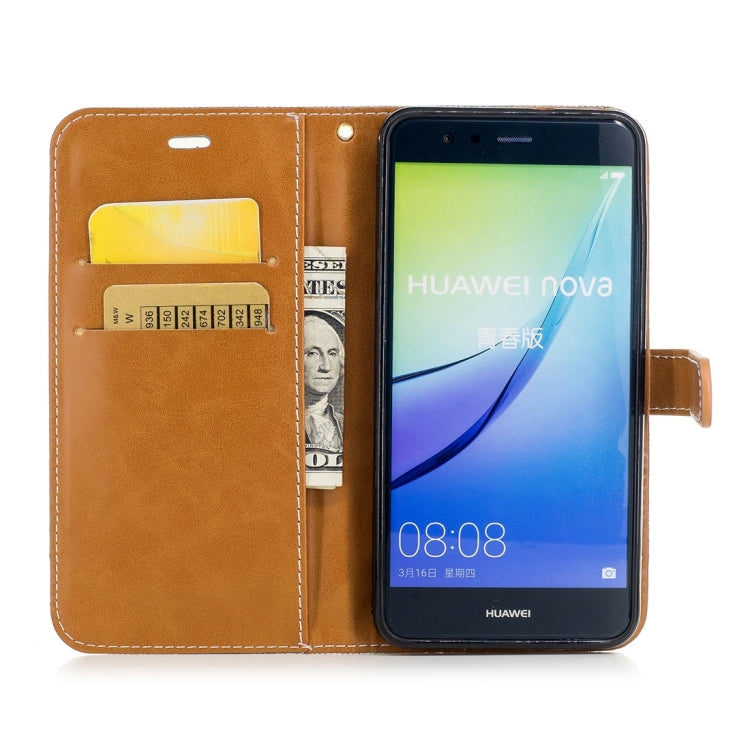 For Huawei  P10 Lite Denim Texture Leather Case with Holder & Card Slots & Wallet & Lanyard