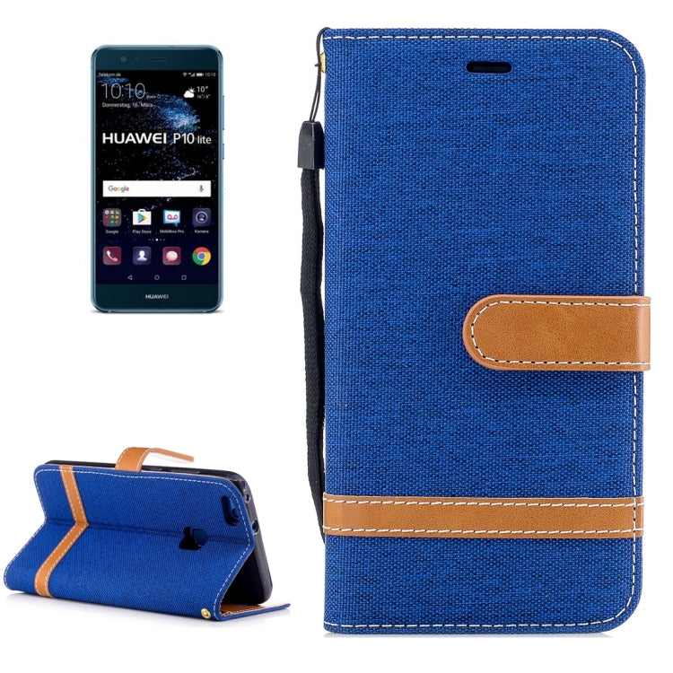 For Huawei  P10 Lite Denim Texture Leather Case with Holder & Card Slots & Wallet & Lanyard