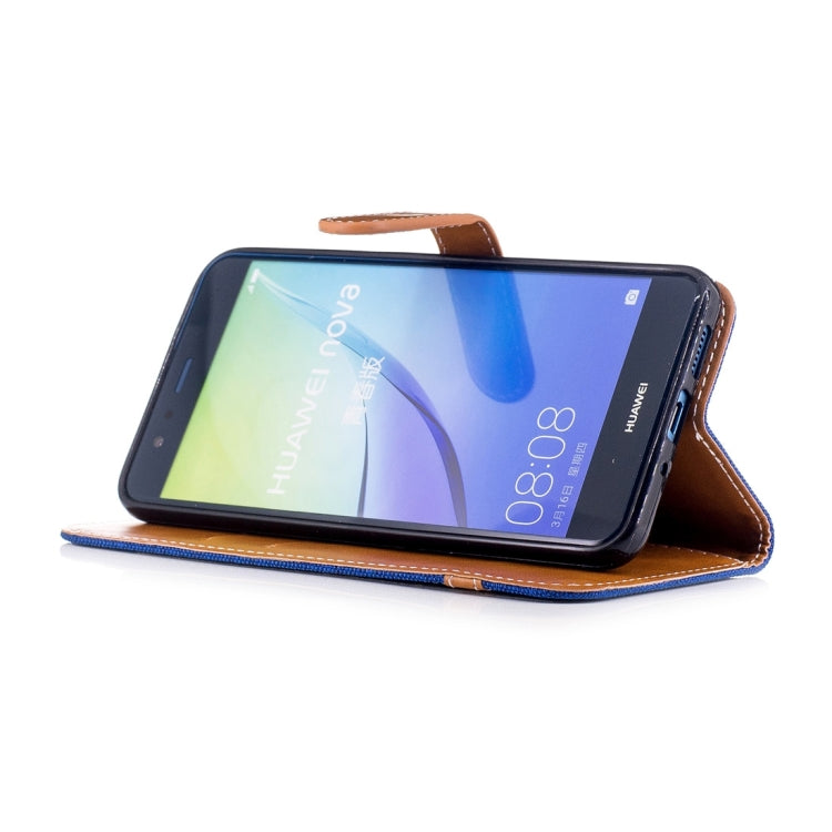 For Huawei  P10 Lite Denim Texture Leather Case with Holder & Card Slots & Wallet & Lanyard