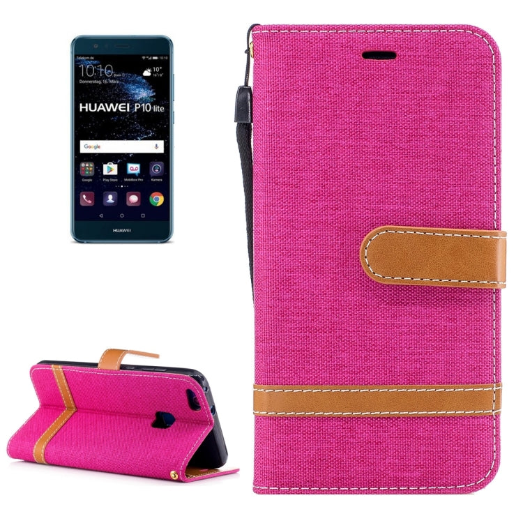 For Huawei  P10 Lite Denim Texture Leather Case with Holder & Card Slots & Wallet & Lanyard