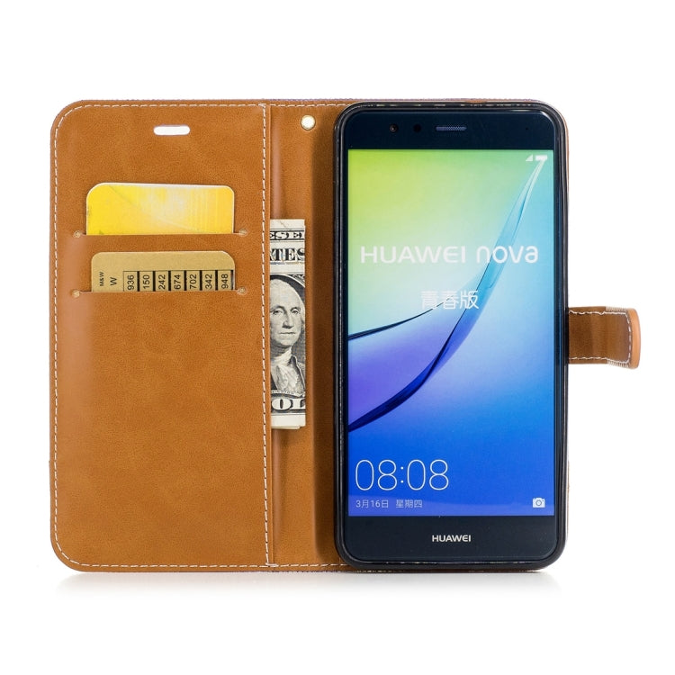 For Huawei  P10 Lite Denim Texture Leather Case with Holder & Card Slots & Wallet & Lanyard